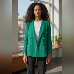 Women's Green Tweed Blazer